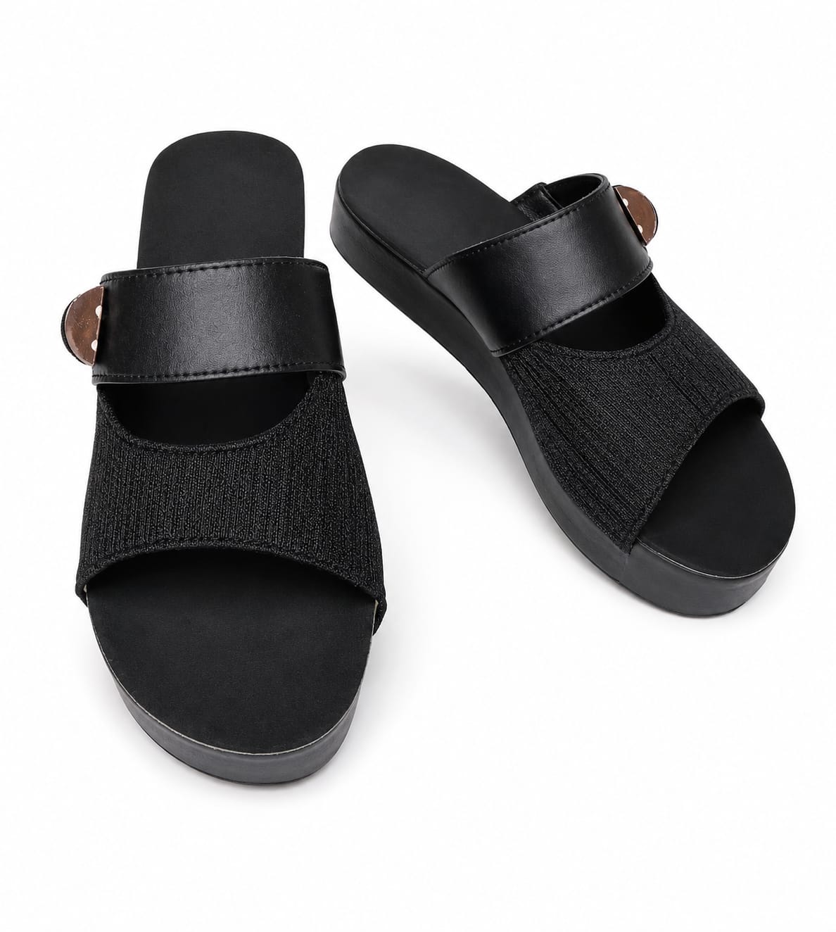 women black bend heel footwear